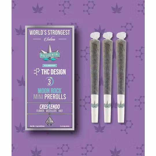 Photograph of product: Crescendo [S] | Pee-Wee Moon Rock Mini Pre-rolls (3pk) | Presidential