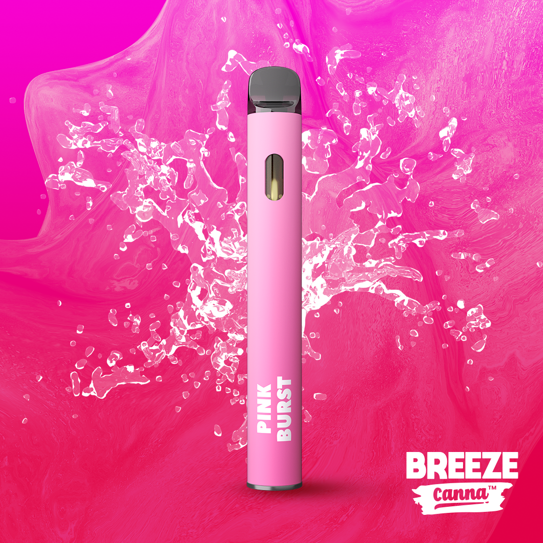 Photograph of product: Breeze Distillate All-in-One Vape - Pink Burst