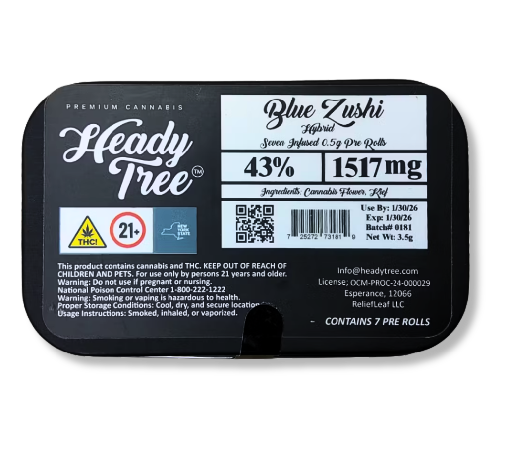 Photograph of product: Heady Tree - Blue Zushi Prerolls 7pk - 3.5g