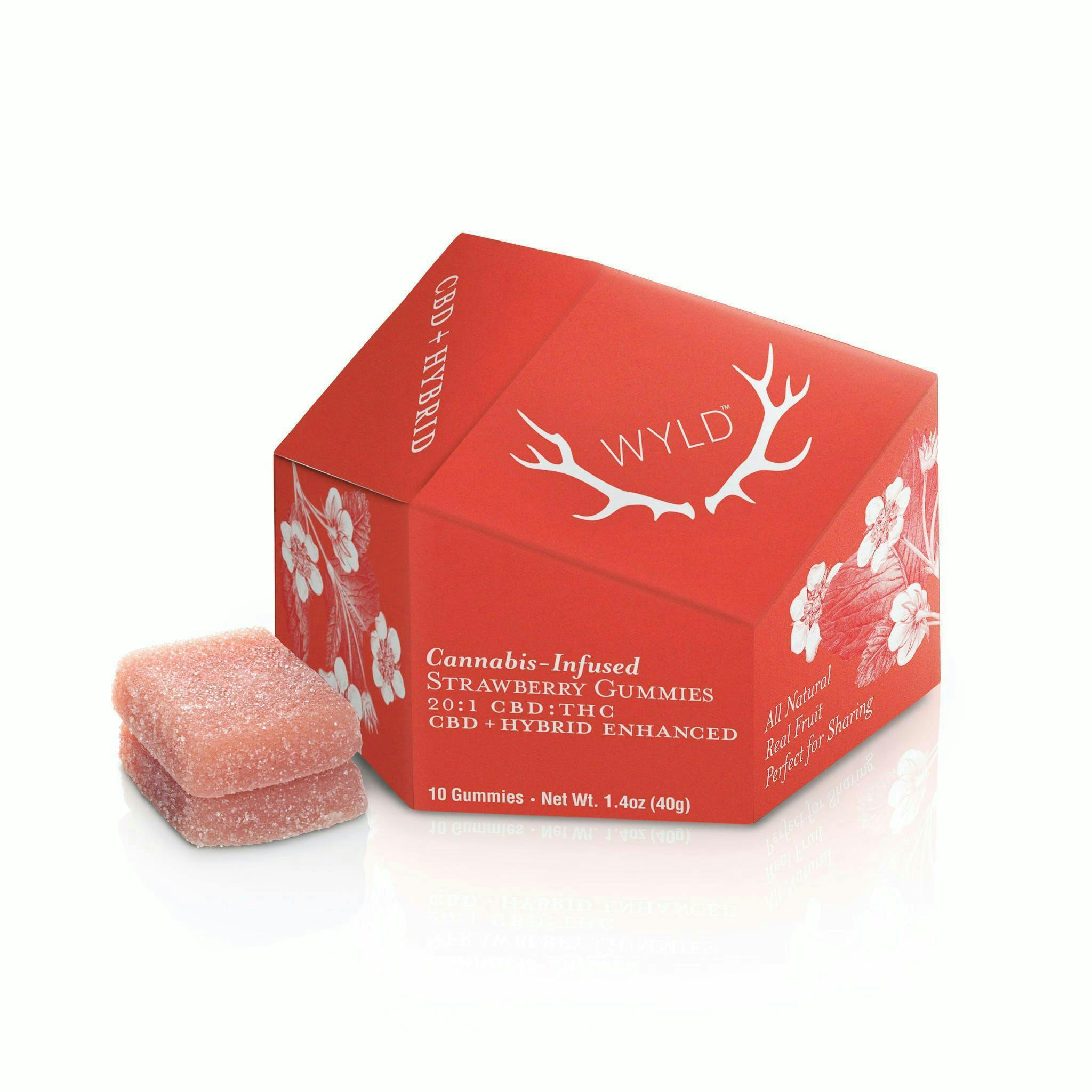 Photograph of product: Strawberry 20:1 CBD + Hybrid Enhanced Gummies