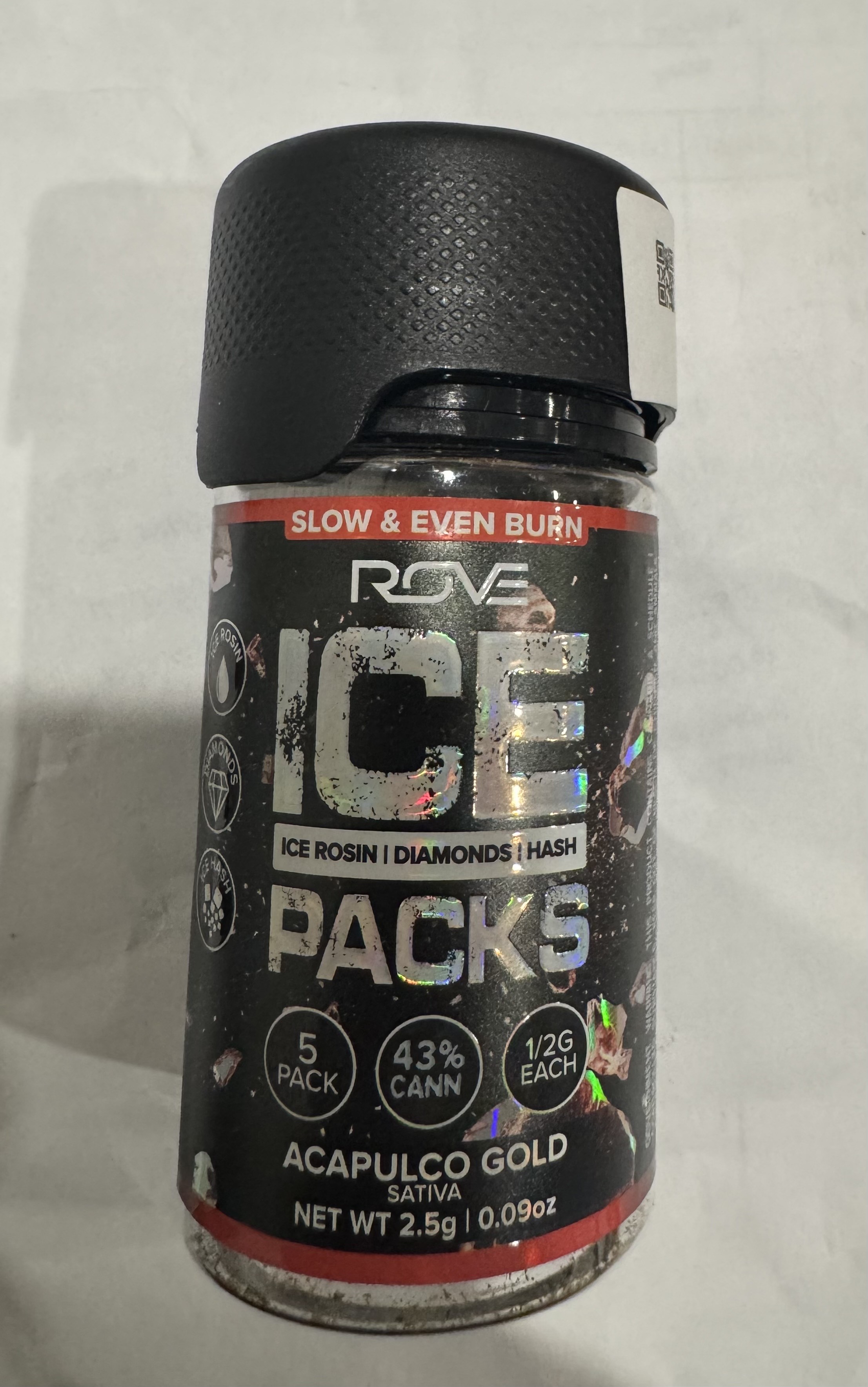 Photograph of product: ACAPULCO GOLD 2.5G 5 ICE PACK PREROLL - 2.5 G