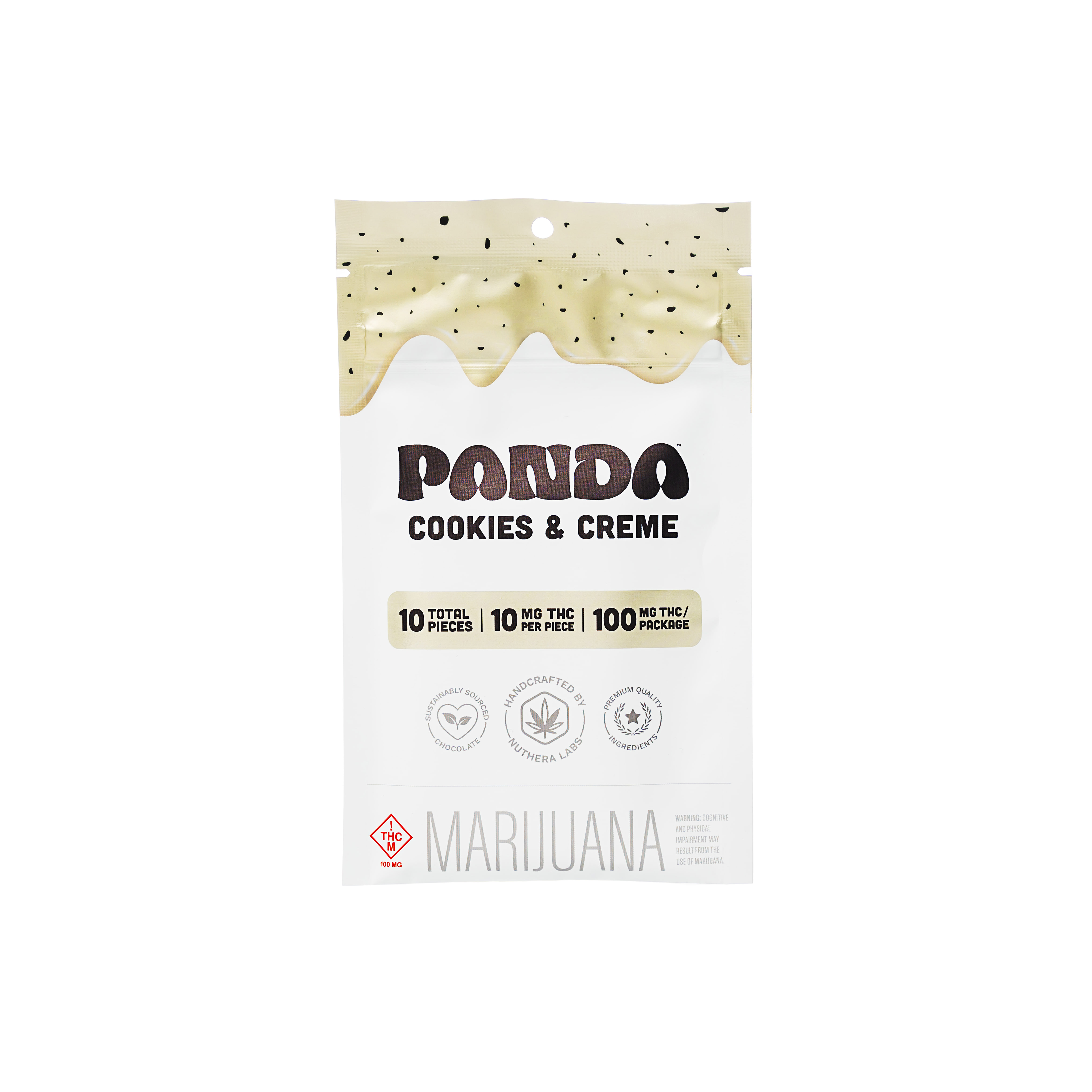 Photograph of product: Cookies and Creme Chocolate Bar 100mg