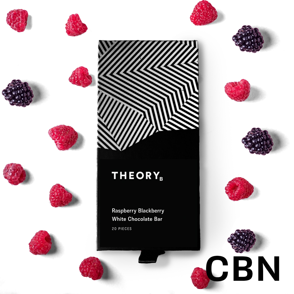 Photograph of product: CBN Blackberry/Raspberry White Chocolate Bar (20pcs)