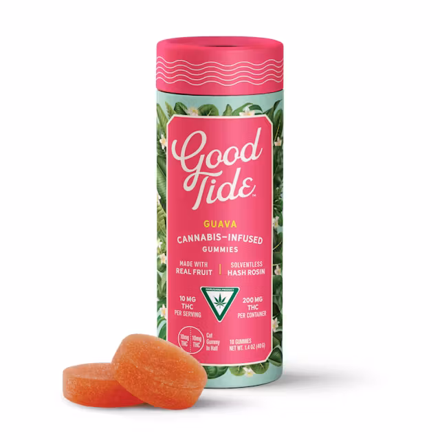 Photograph of product: Good Tide - Rosin Gummies - (200mg) - Balanced - Hybrid - **GUAVA** (3/$53)
