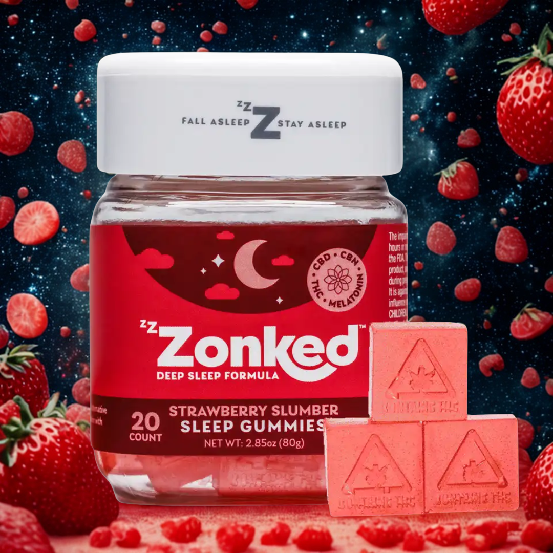 Photograph of product: Strawberry Slumber | 1:1:1 TH-oui:CBD:CBN+Mel | 20pk