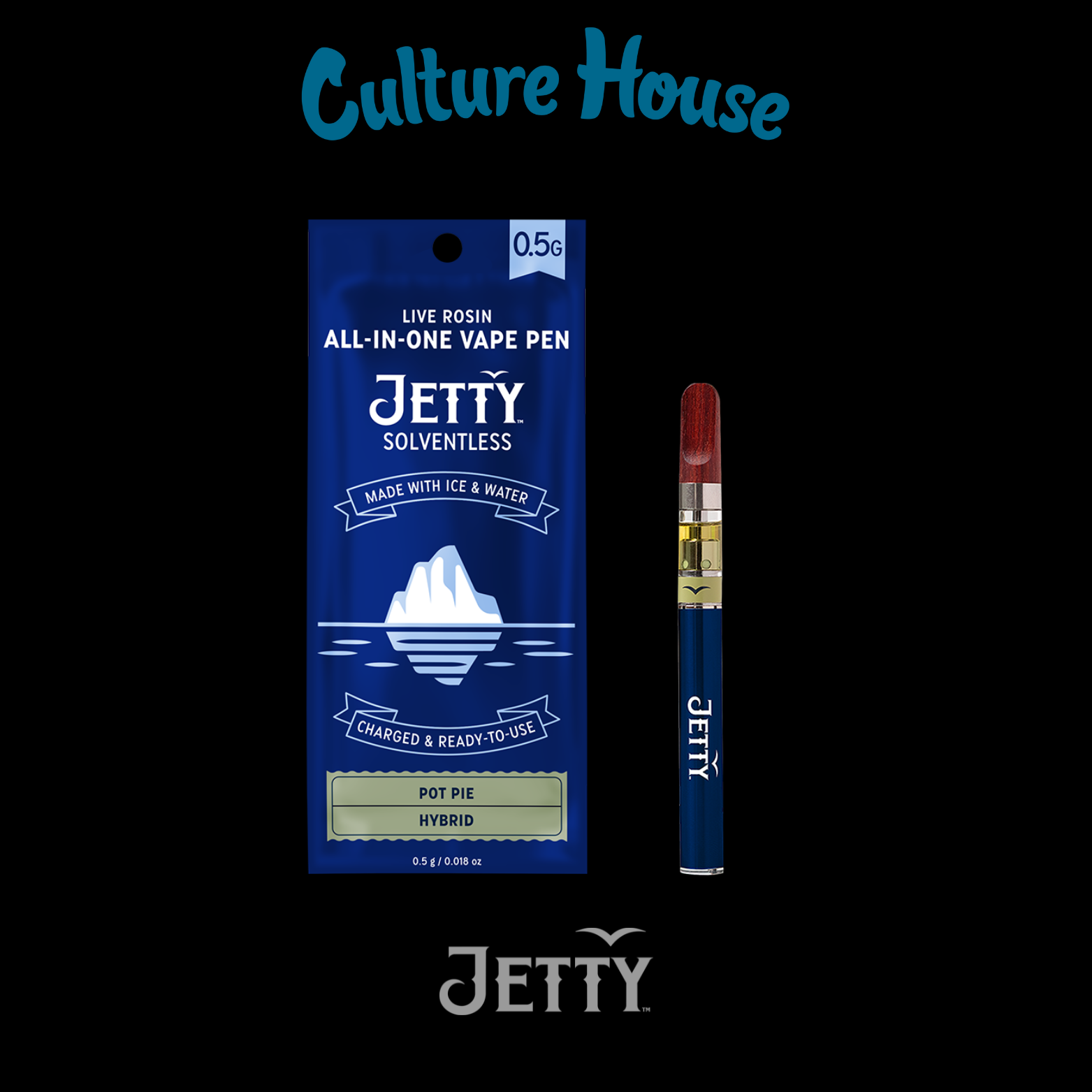 Photograph of product: Jetty | Pot Pie | Live Rosin | Disposable