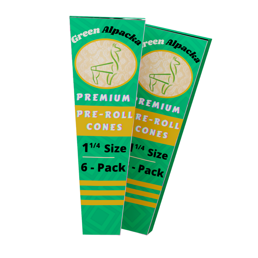Photograph of product: Green Alpacka 1 1/4" Pre-Roll Cones 6pk