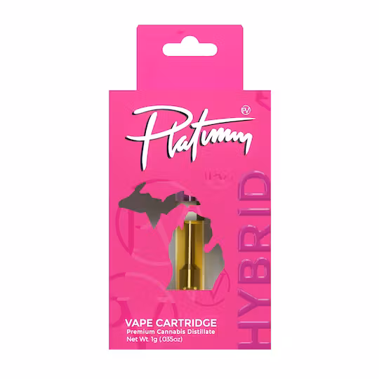 Photograph of product: Platinum Vape - Cartridge 1g - Strawberry Banana Kush - Hybrid