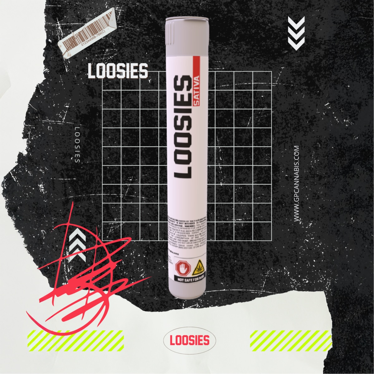 Photograph of product: Loosies Super Lemon Haze Kief Enhanced Preroll 1pk 1g