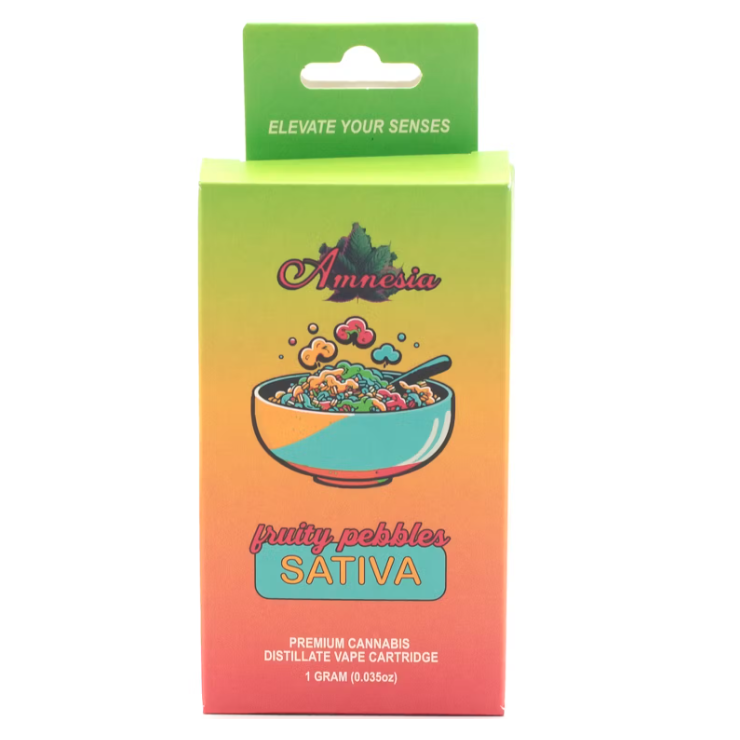 Photograph of product: Amnesia | Distillate 510 Cart | Fruity Pebbles | 1g
