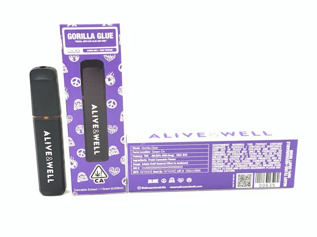 Photograph of product: Gorilla Glue AIO (1g) Cartridge - Alive & Well Gorilla Glue (1g) AIO