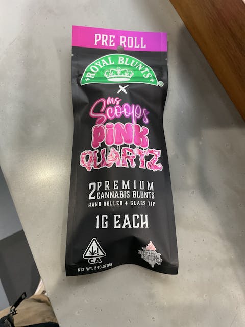 Photograph of product: Hand Rolled Cannarillo - Ms. Scoops x Royal Blunts - Pink Quartz - 2g (2pk) - 