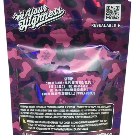 Photograph of product: Your Highness - Syrup 3.5g Flower - 