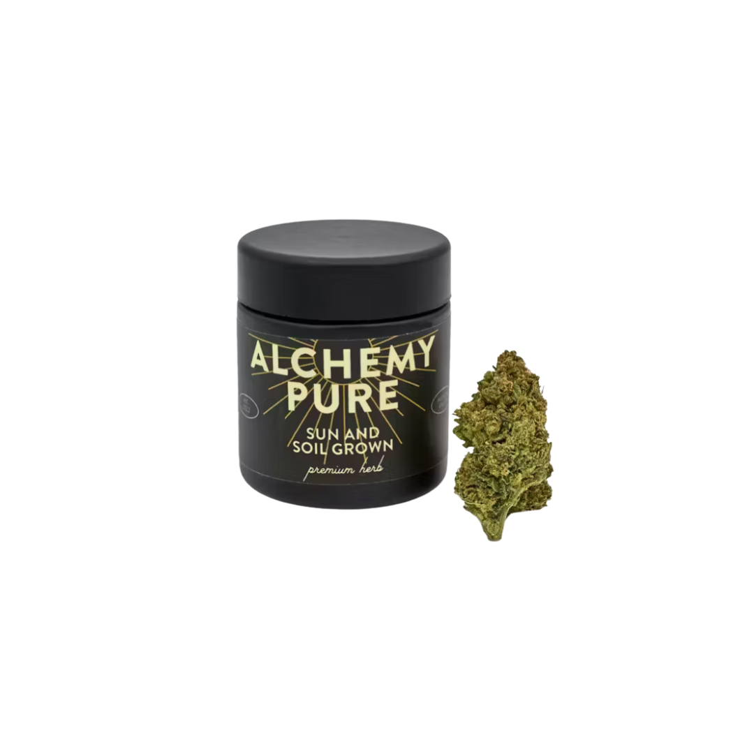Photograph of product: Alchemy Pure | Flower | Oui'd-Hybrid | OG Kush | Sun Grown - 3.5g
