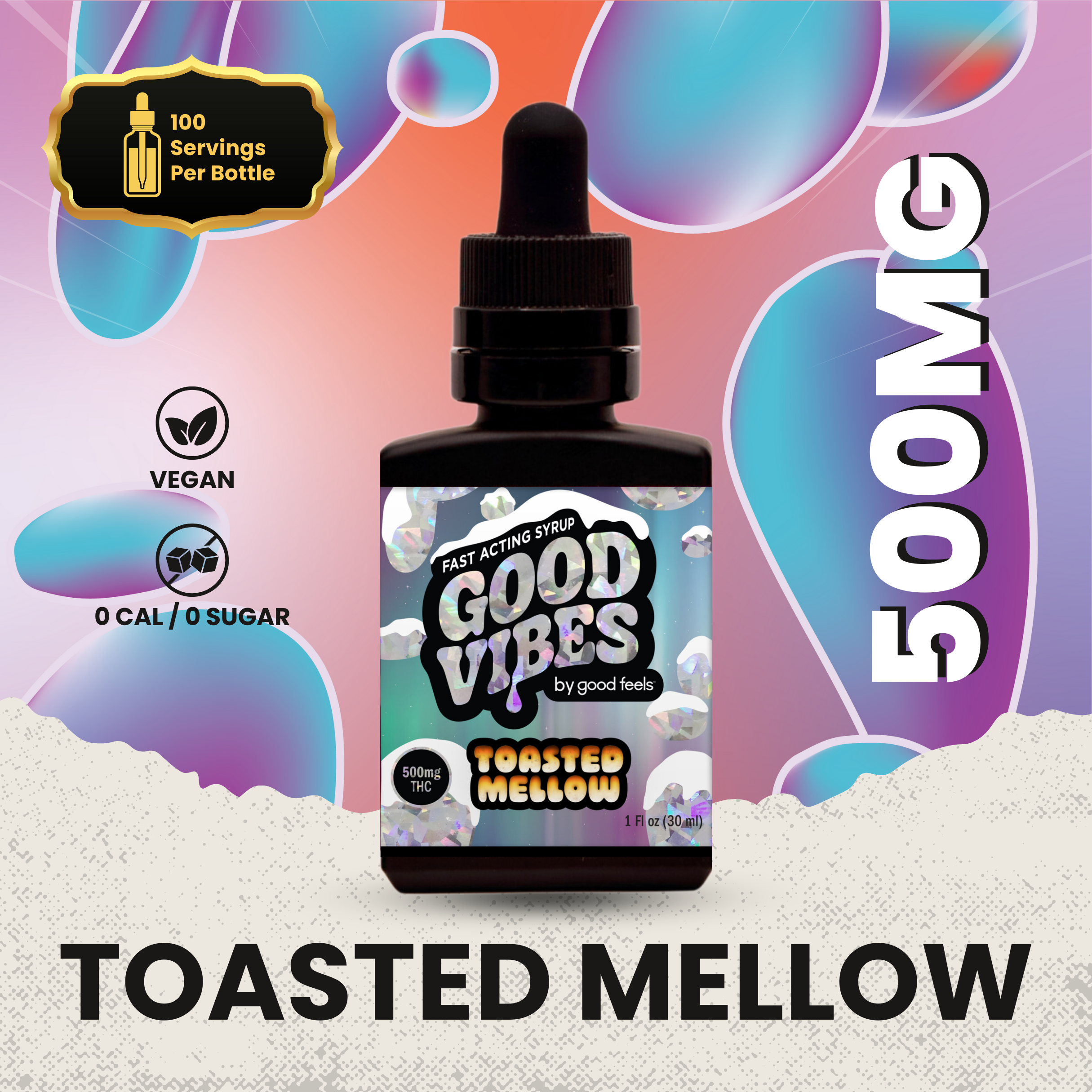 Photograph of product: Toasted Mellow Fast Acting Syrup | 500mg
