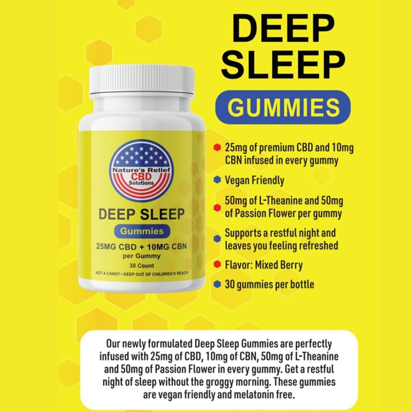 Photograph of product: Natures Relief - CBD Sweet Dreamzzz Capsules