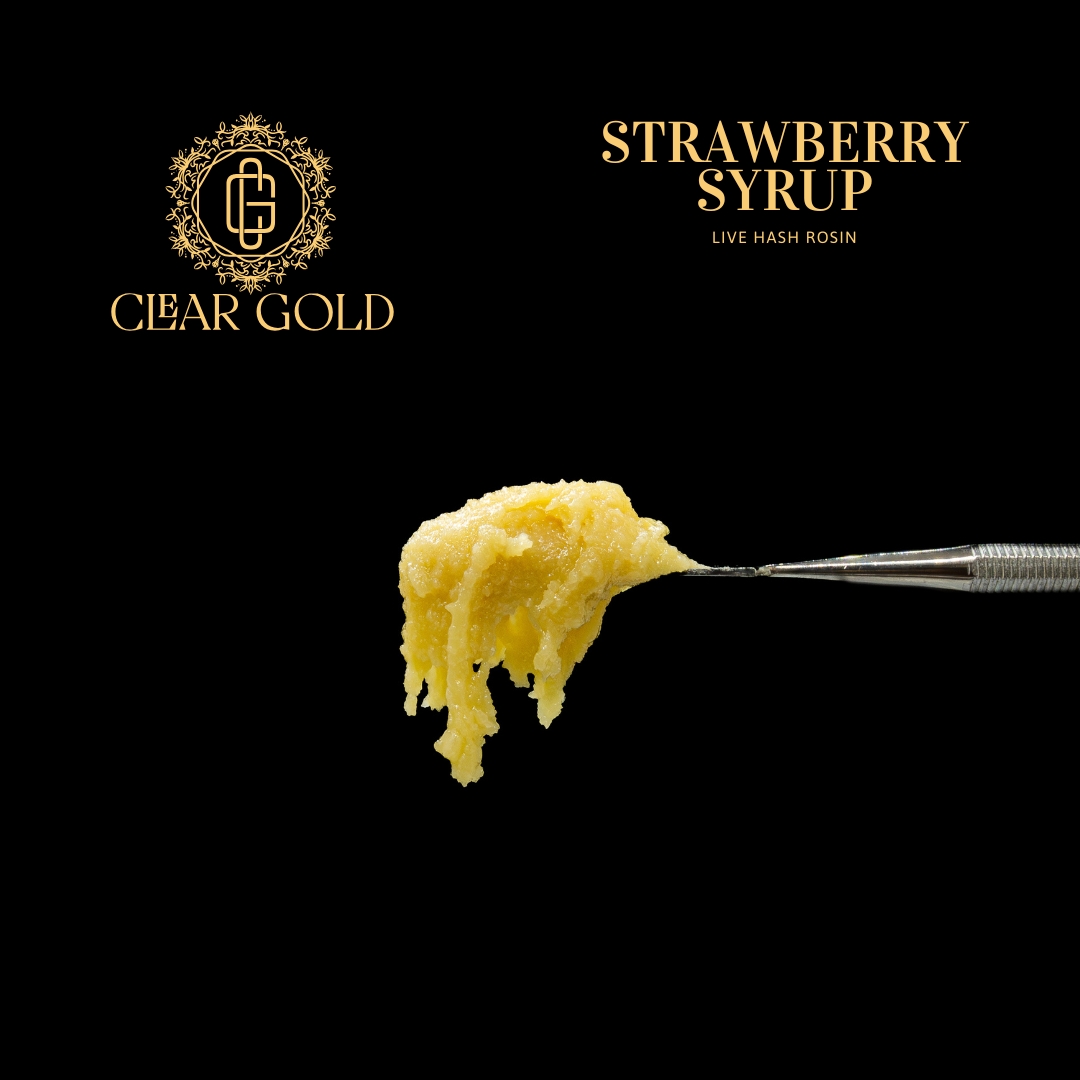 Photograph of product: Strawberry Syrup | Live au chocolat Rosin | 1g |  by Clear Gold Concentrates