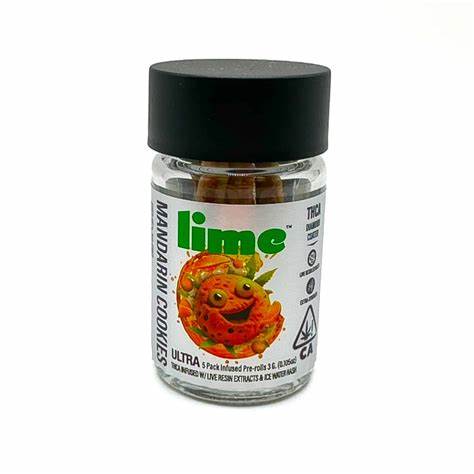 Photograph of product: Lime - Mandarin Cookies 3g 5pk Infused Prerolls Oui'd