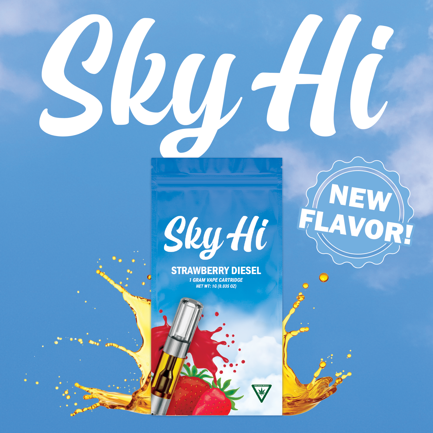 Photograph of product: Sky-HI Strawberry Diesel 1g Cart