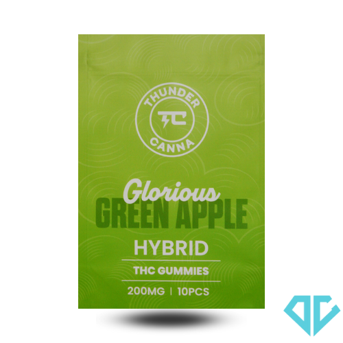 Photograph of product: Thunder Canna Green Apple Gummies 200mg 4 Pack