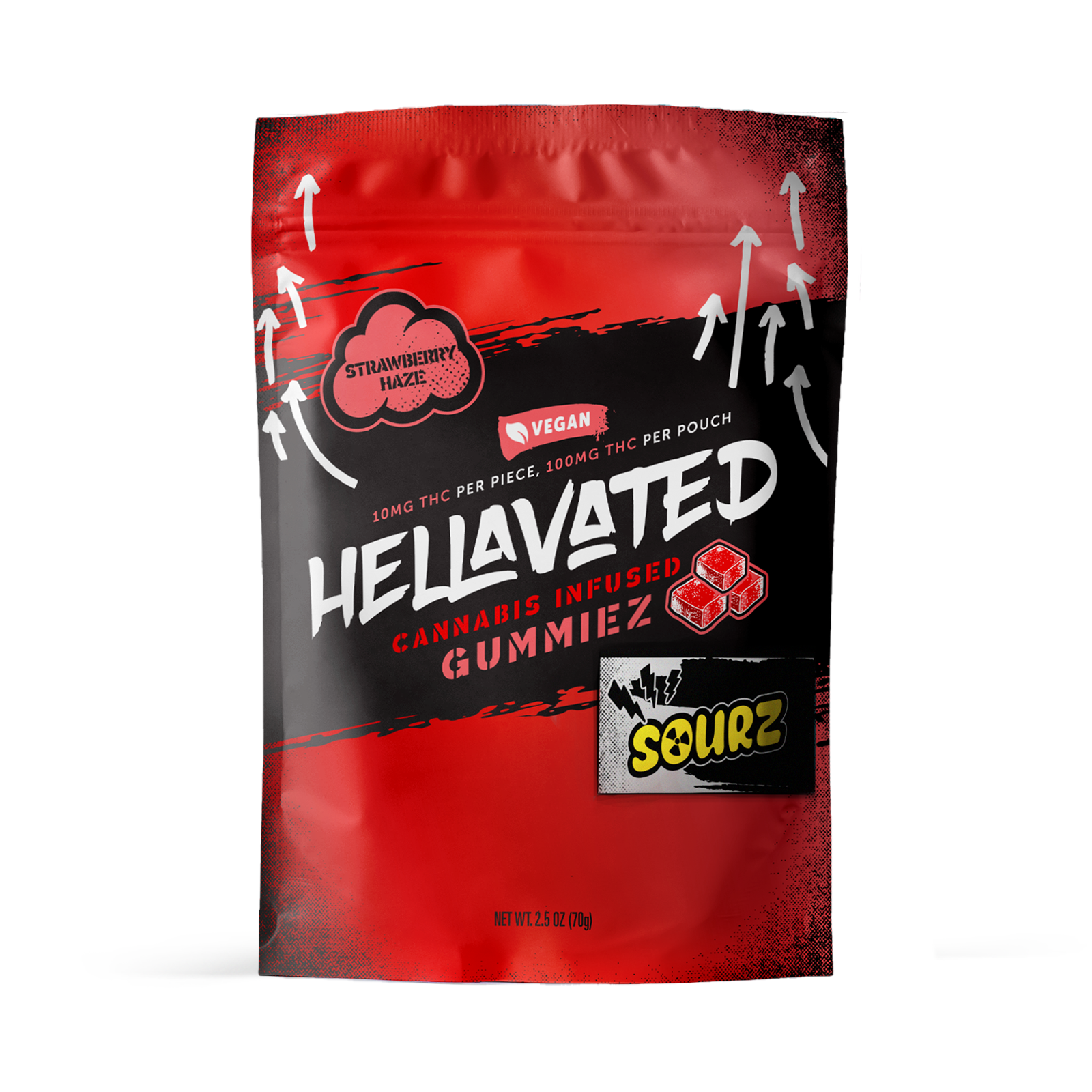 Photograph of product: Strawberry Haze Sourz Gummies 10-pack