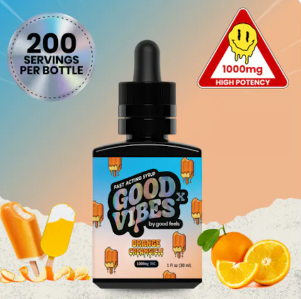 Photograph of product: Good Vibes X Orange Creamsicle (H) Tincture Syrup 1000mg