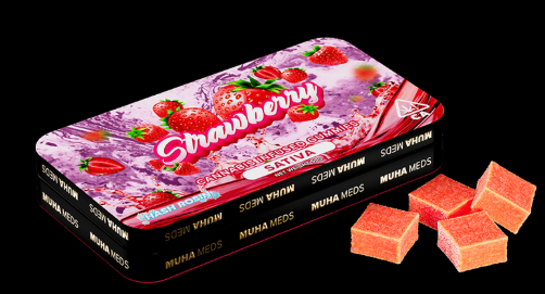 Photograph of product: 100mg Strawberry au chocolat Rosin Gummies - Muha Meds