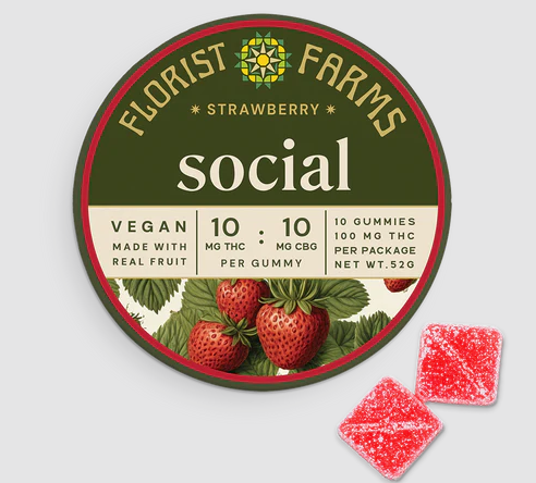 Photograph of product: Social Strawberry - Gummies - 10 Pack