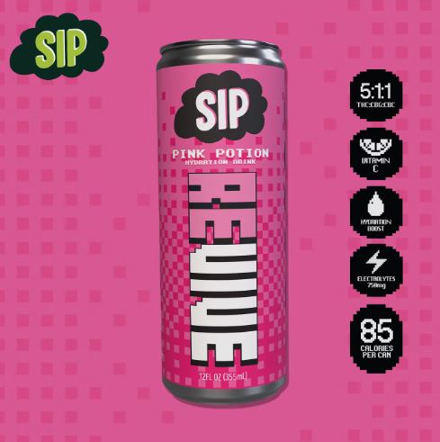 Photograph of product: SIP - Revive Pink Potion 5:1:1 TH-oui:CBG:CBC Beverage (5mg)