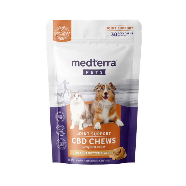 Photograph of product: Medterra Pets - CBD Joint Support Soft Chews (Peanut Butter) - 300mg 30pk