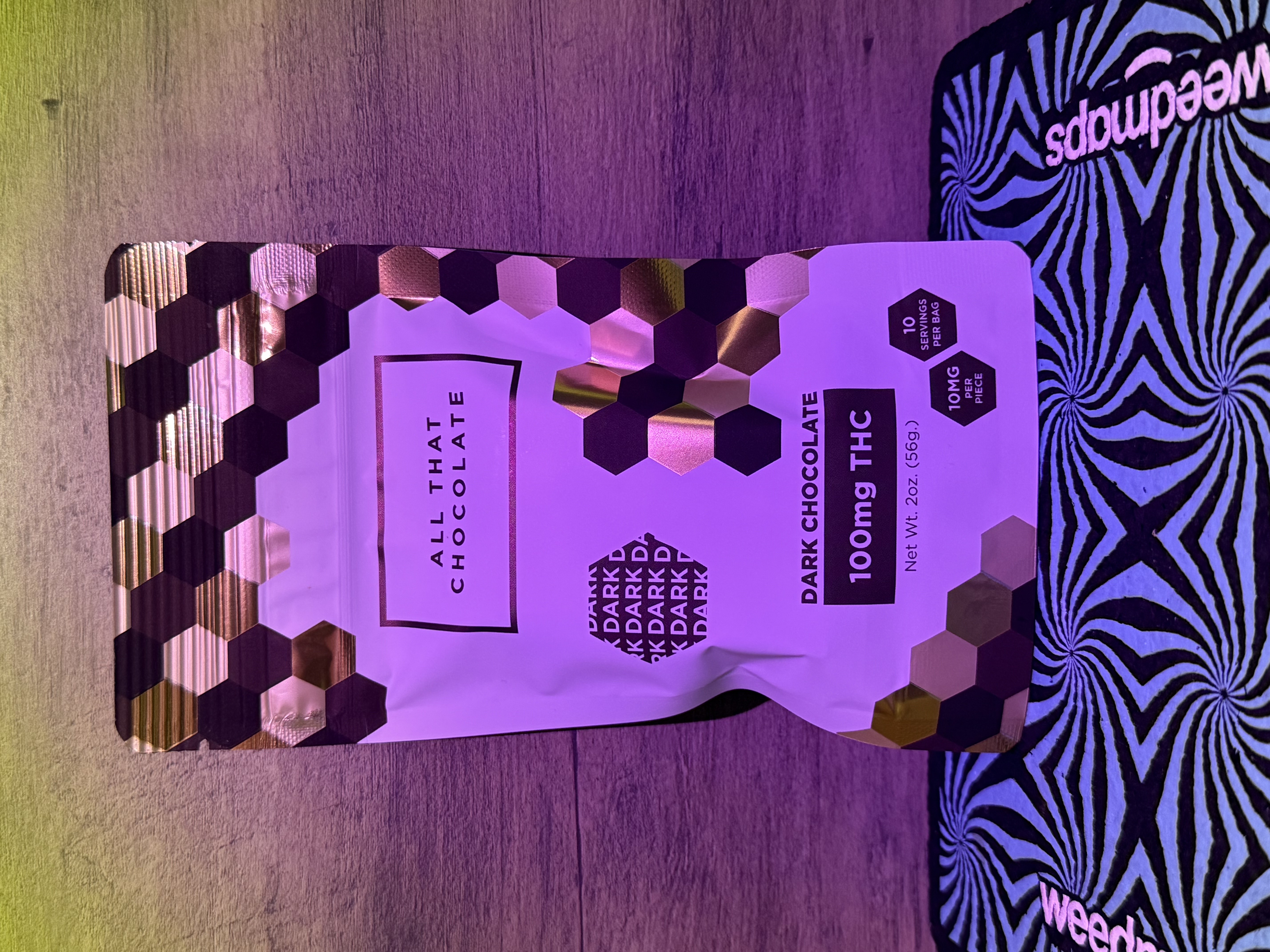 Photograph of product: All That Chocolate 100mg Dark Chocolate Bar