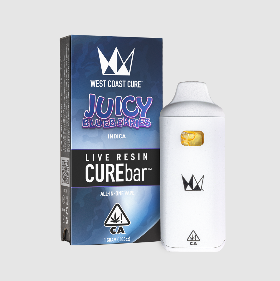 Photograph of product: WCC Juicy Blueberries Live Resin CureBar Ready To Use Vape (I) 1g