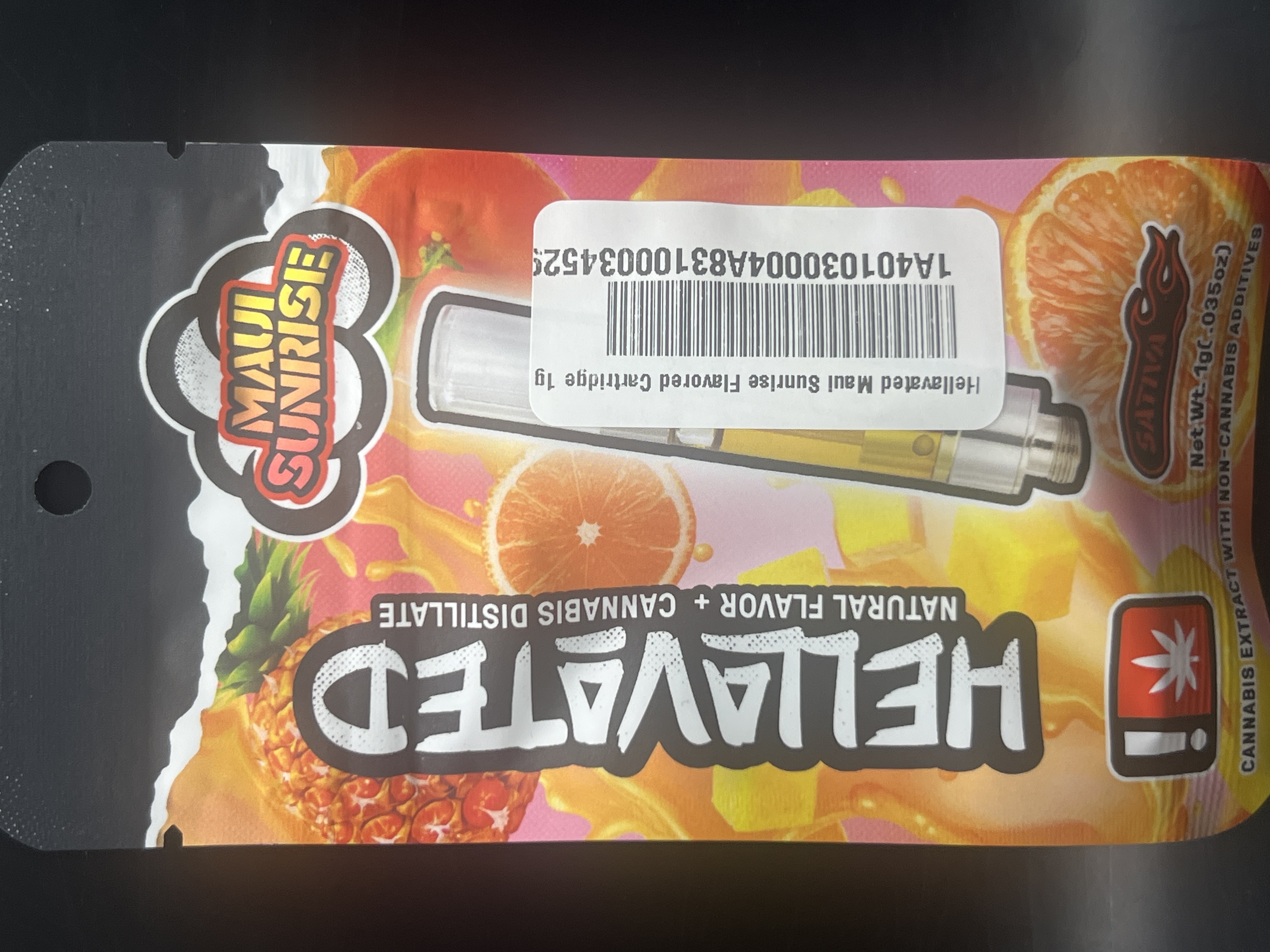 Photograph of product: Hellavated Maui Sunrise Flavored Cartridge