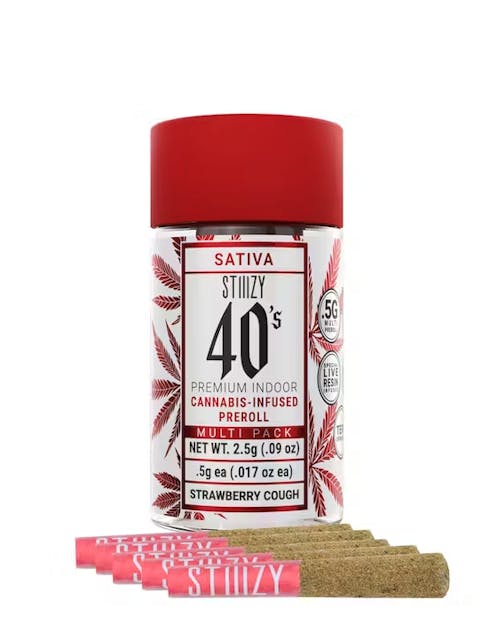 Photograph of product: 40's Strawberry Cough Multipack 5pk - 5 pk Infused Pre-Rolls