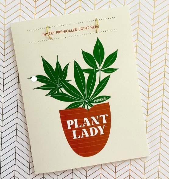 Photograph of product: Plant Lady Oui'd Greeting Card - Pre Roll Card - KushKards