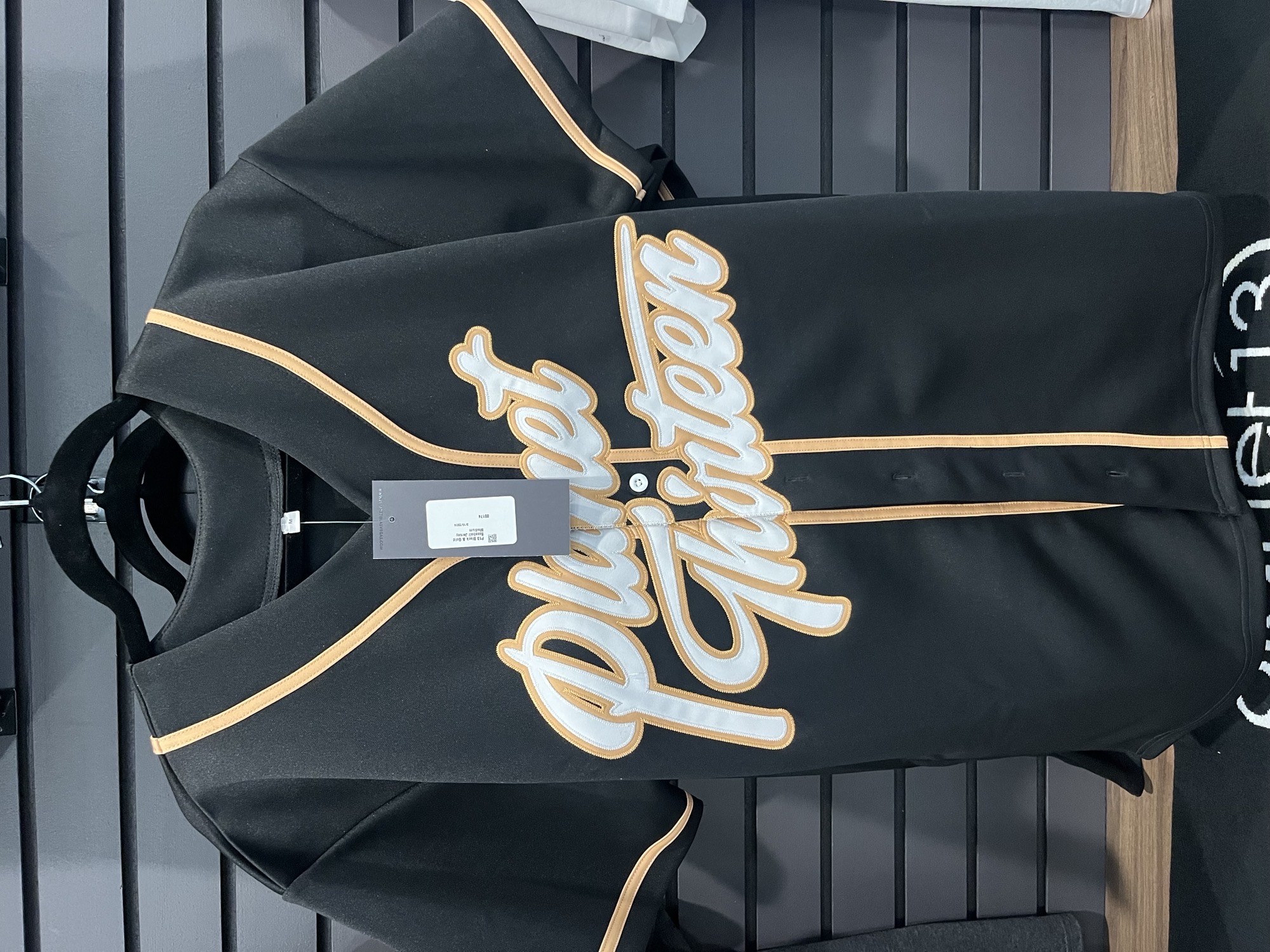 Photograph of product: P13 Black & Gold Baseball Jersey XL