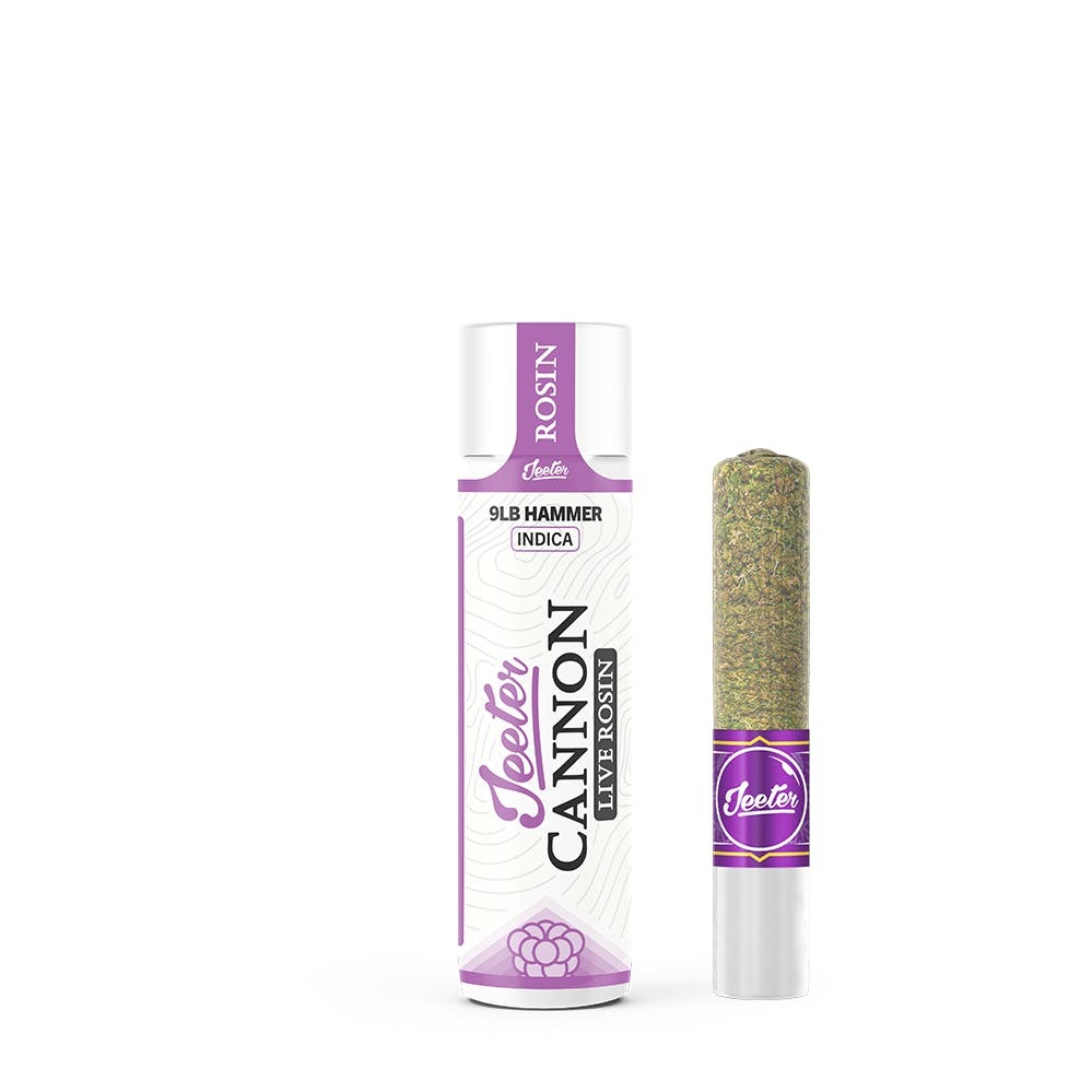 Photograph of product: 9LB Hammer [I] - 1.3G Live Rosin Infused Cannon Preroll