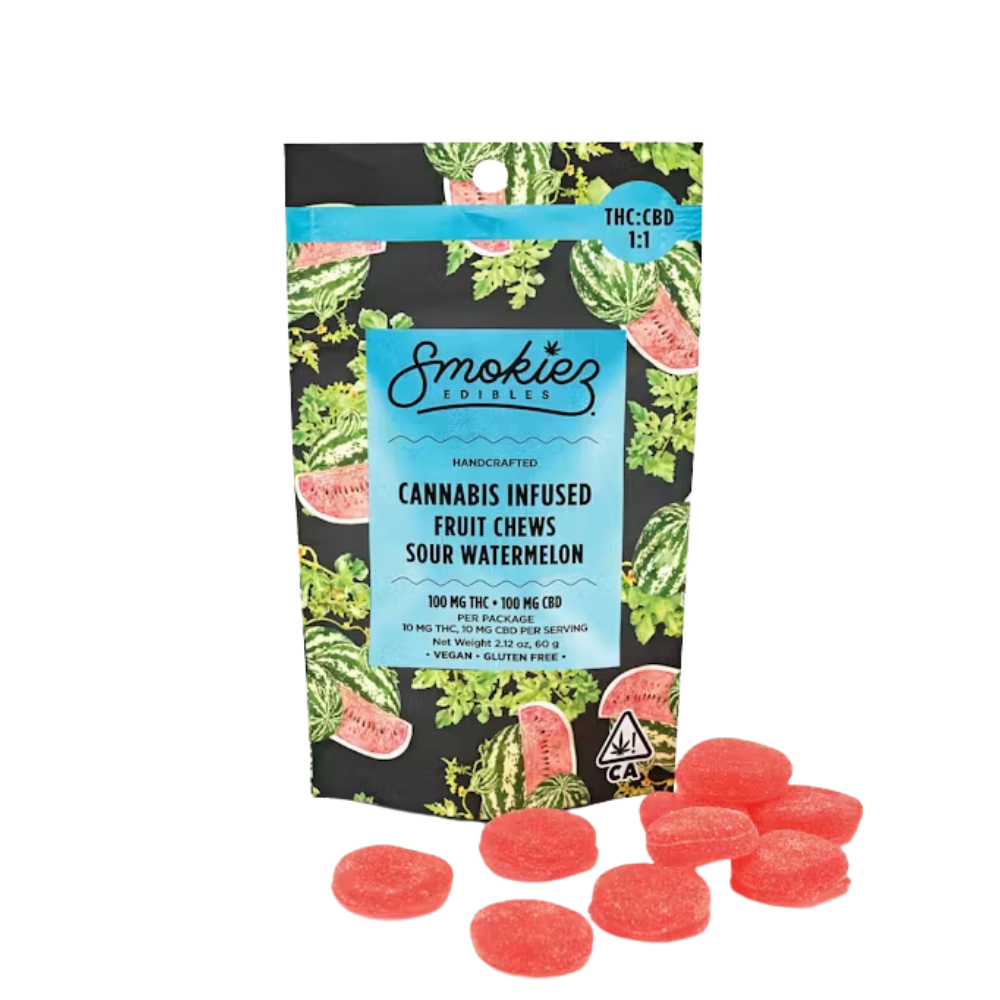 Photograph of product: 1:1 CBD SOUR WATERMELON - SMOKIEZ