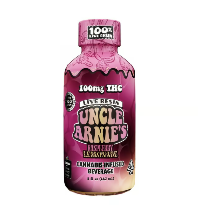 Photograph of product: UNCLE ARNIES - RASPBERRY LEMONADE LIVE ROSIN DRINK  (100MG) (H)