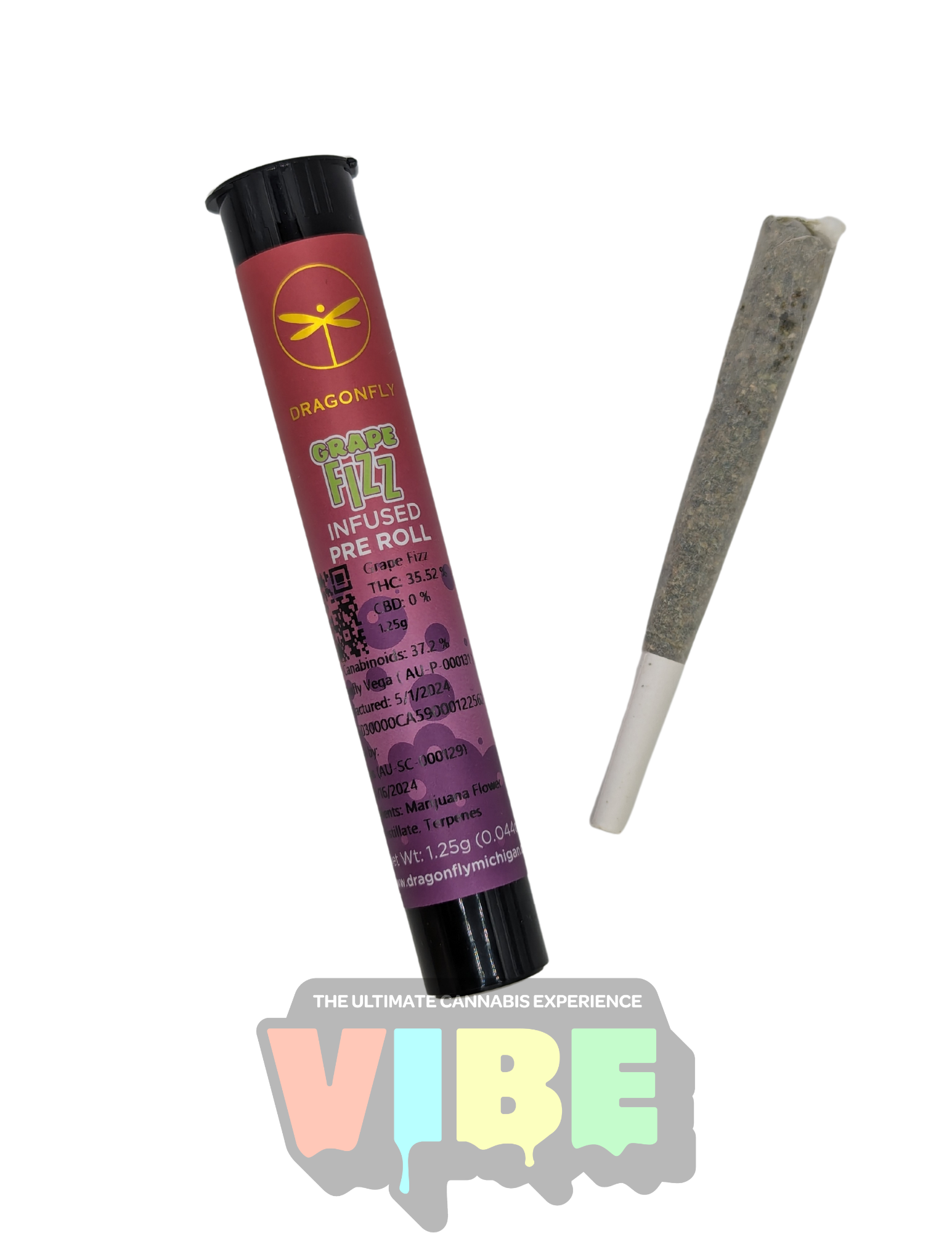 Photograph of product: Dragonfly | Grape Fizz Infused Preroll | REC