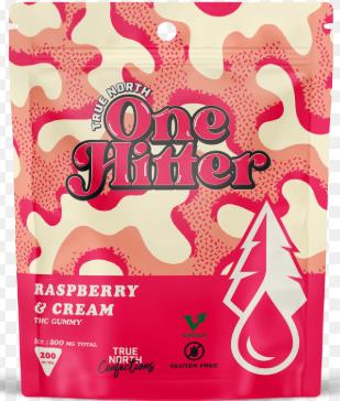 Photograph of product: True North | Raspberry & Cream One Hitter Gummy | 200mg