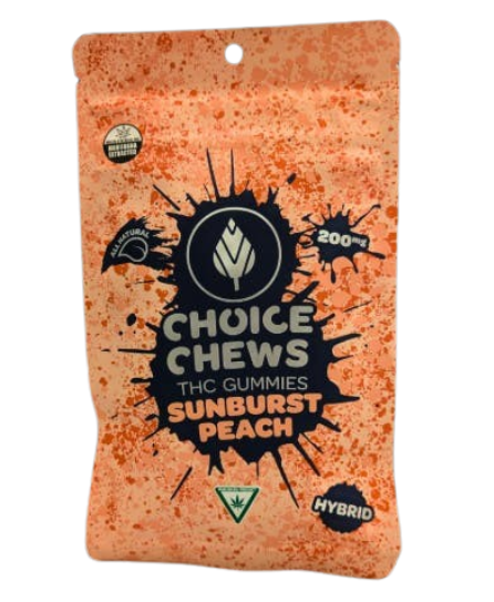 Photograph of product: 200mg Sunburst Peach Hybrid Gummies - Choice Chews