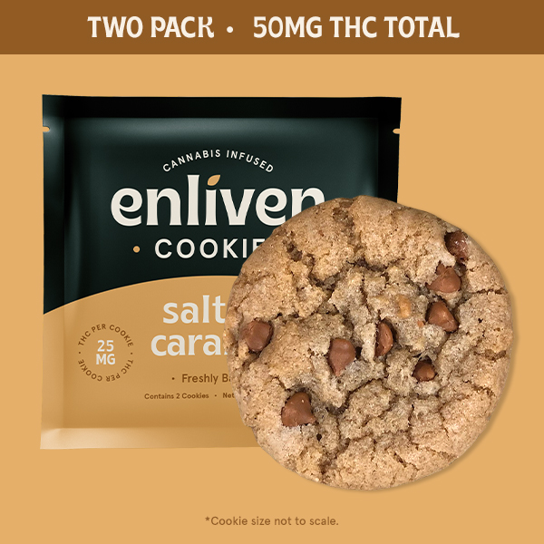 Photograph of product: Salted Caramel Cookie | 25mg | 2pk Cookies | Enliven