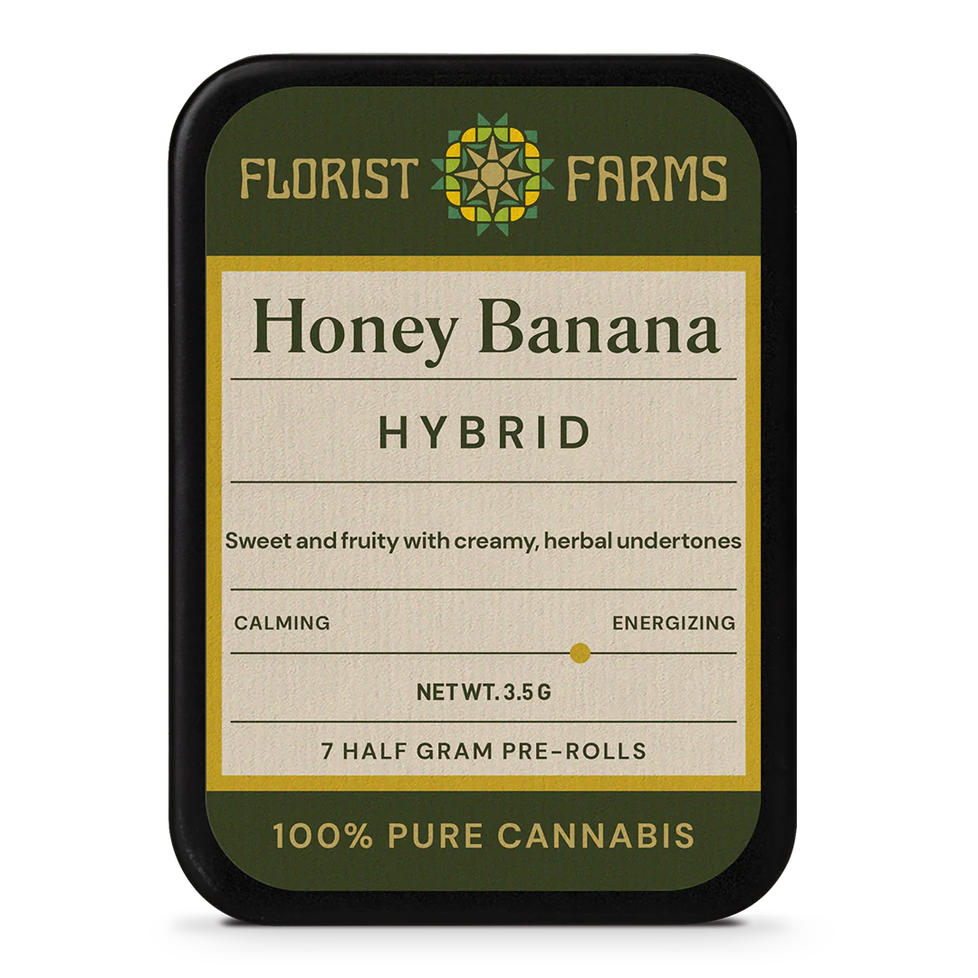 Photograph of product: Florist Farms Honey Banana Preroll 0.5g 7pk