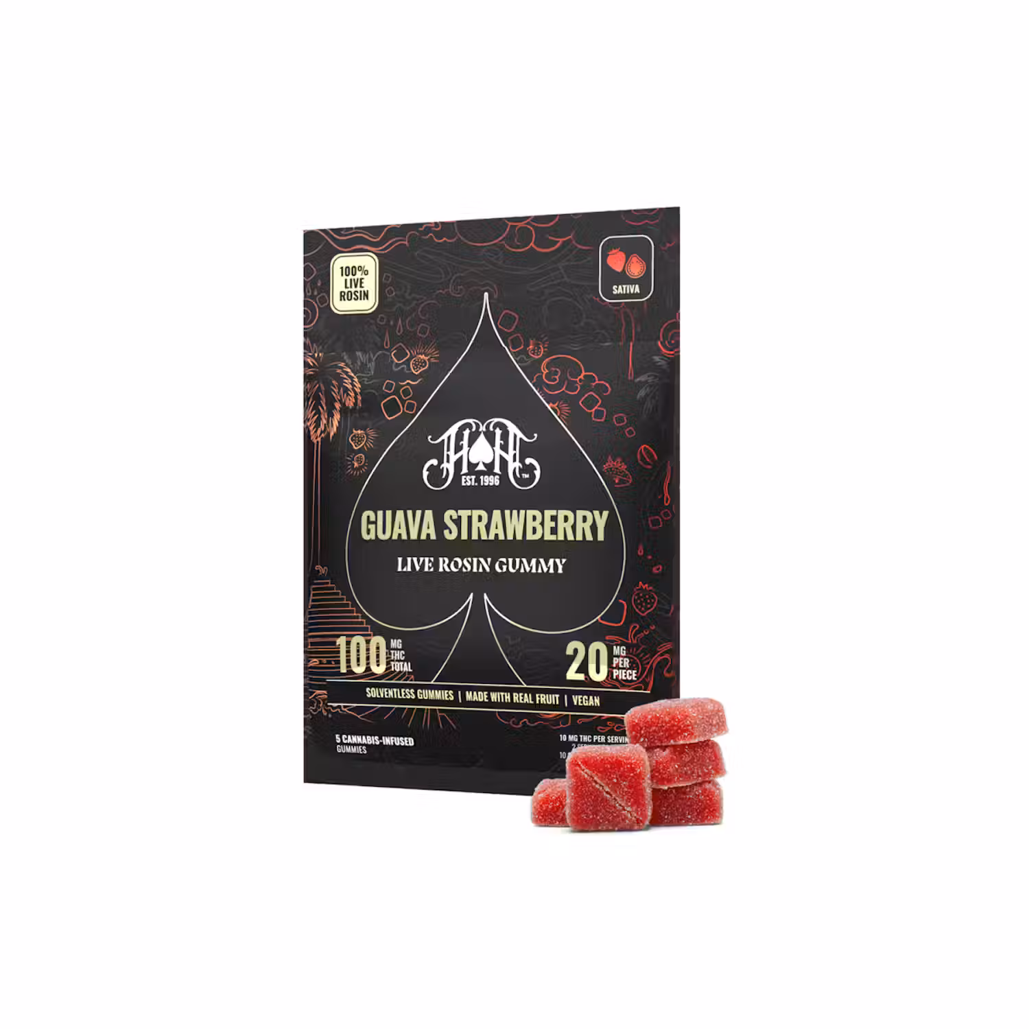 Photograph of product: Heavy Hitters - Guava Strawberry Live Rosin - 100mg Edible
