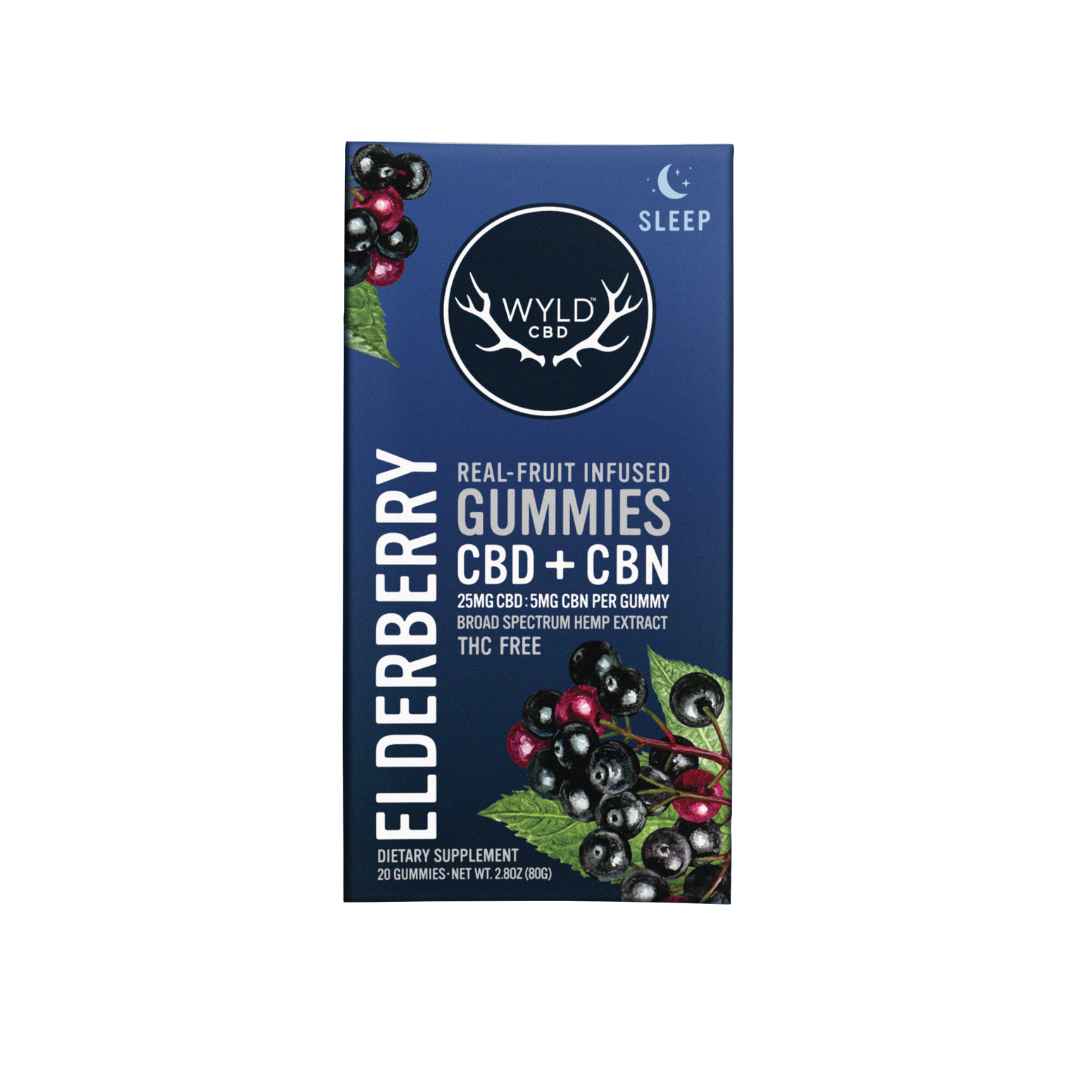 Photograph of product: Wyld - Elderberry 500mg Hemp CBN/CBD Gummies