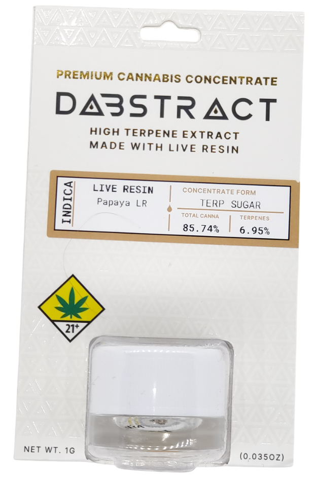 Photograph of product: Dabstract CON Papaya Cake Hydrocarbon Extract Sugar 1g