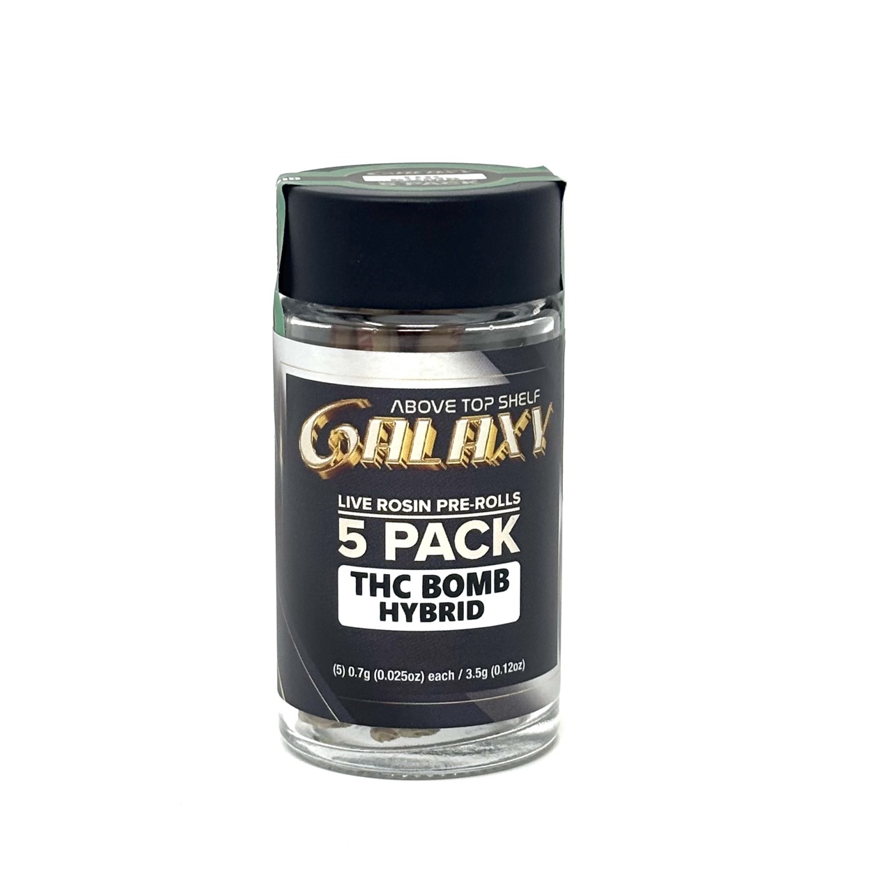 Photograph of product: GALAXY: TH-oui BOMB LIVE ROSIN PRE-ROLL 5PK