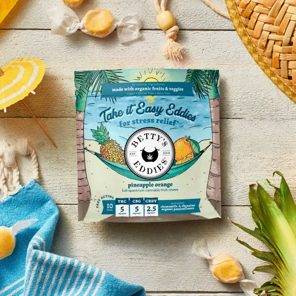 Photograph of product: Betty's Eddies | Pineapple Orange TH-oui + CBD + CBDv Fast Acting | 10pk