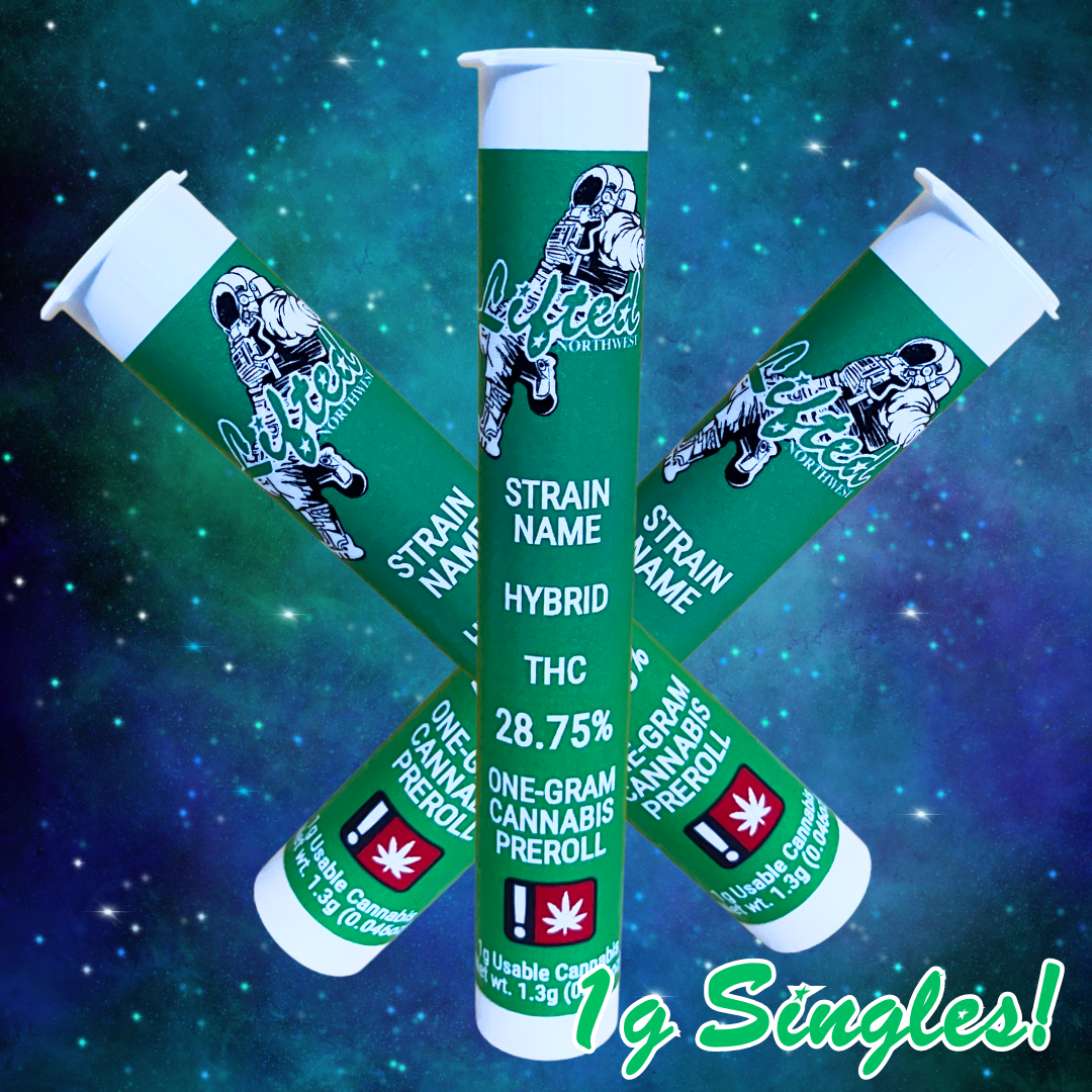 Photograph of product: preroll LNW Hybrid 1g Single, assorted strain options